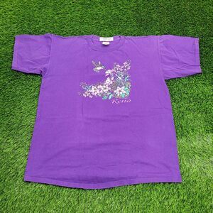 Vintage 90s Flower Shirt Womens 2XL 25x30 Purple